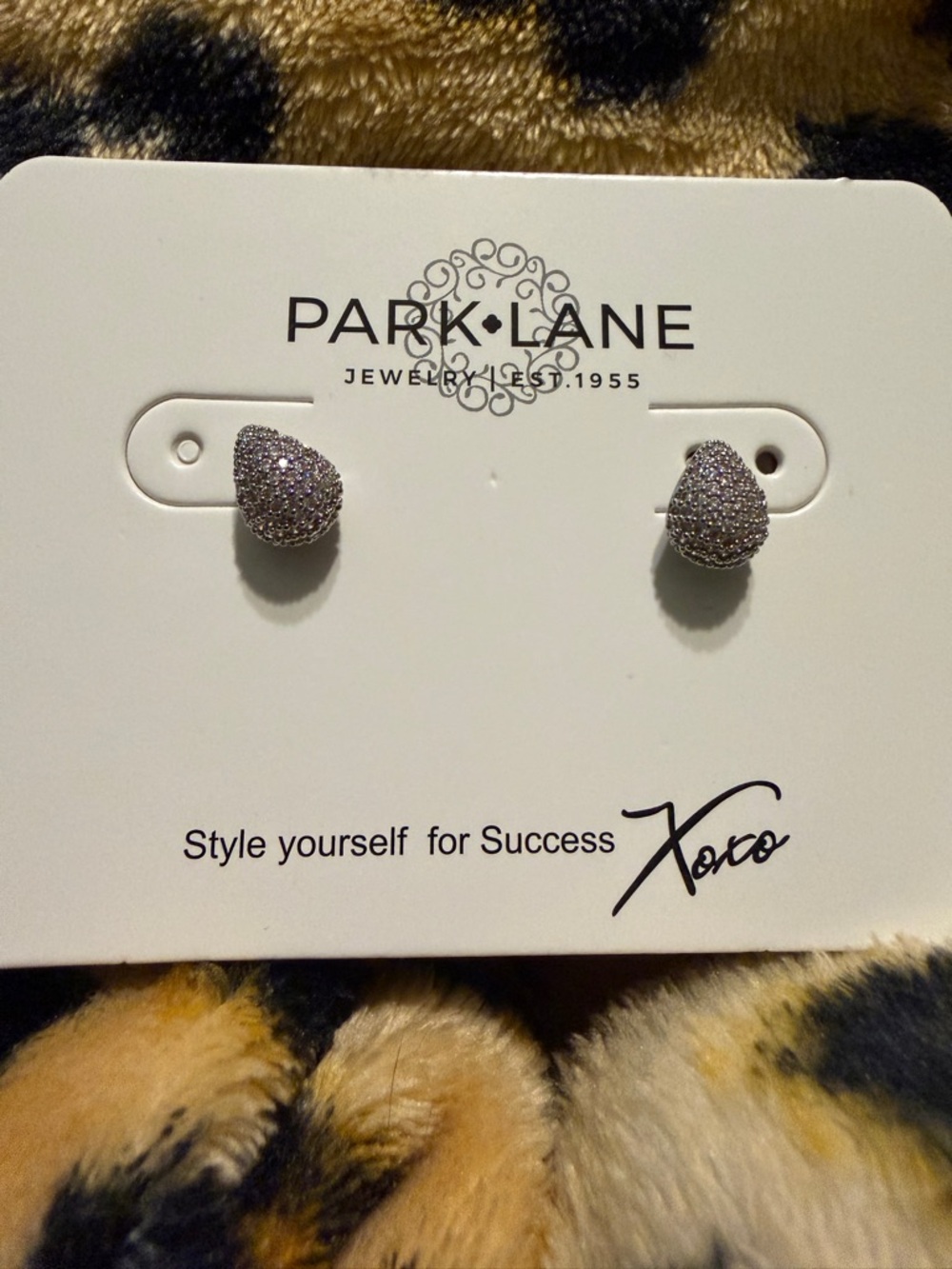 Park Lane Silver Pave Teardrop Stud Earrings